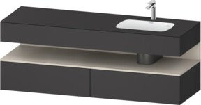 Duravit Einbauwaschtisch-Möbel-Set Qatego in Schwarz, B/T/H: 160 x 50 x 60 cm - Bild 1