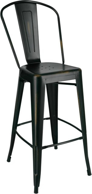 PULSIVA Barstuhl Ferano im Industriedesign, 2er Pack, schwarz, B/T/H: 45,5 x 54,5 x 118,4 cm - Bild 1