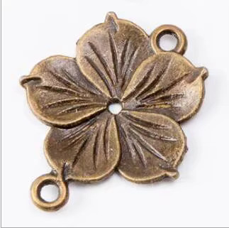 SUMOORL Blumenanhänger Verbinder, Messing, antique bronze, Unisex - Bild 2