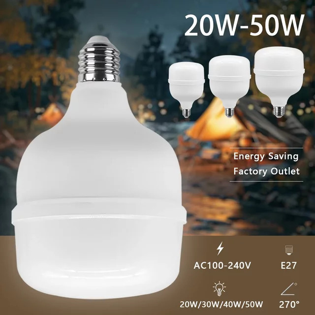 LED-Glühbirne E27 mit 50W, Warmweiß 3000K, weiß, omnidirektional für Zuhause - Bild 1