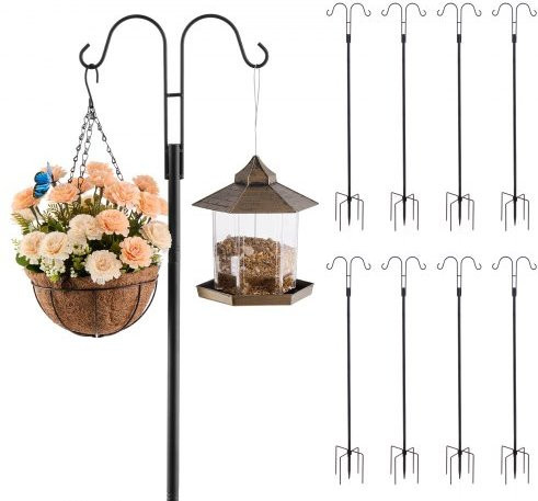 VEVOR Schäferhaken 8er-Pack aus Stahl in Schwarz, Hirtenhaken für Garten und Outdoor, Höhe: 156 cm - Bild 1