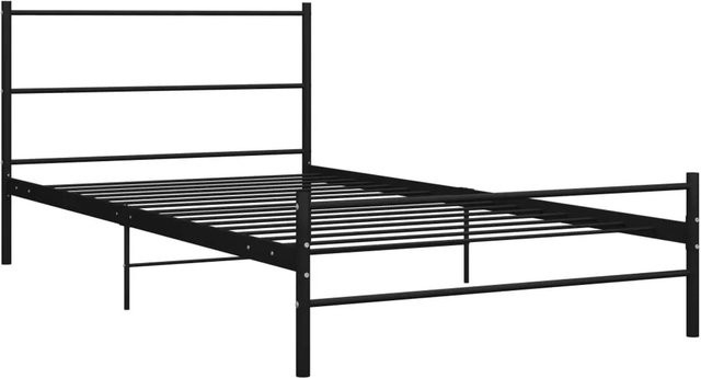 vidaXL Bettgestell aus Metall in Schwarz Matt, B/T: 100 x 200 cm - Bild 1
