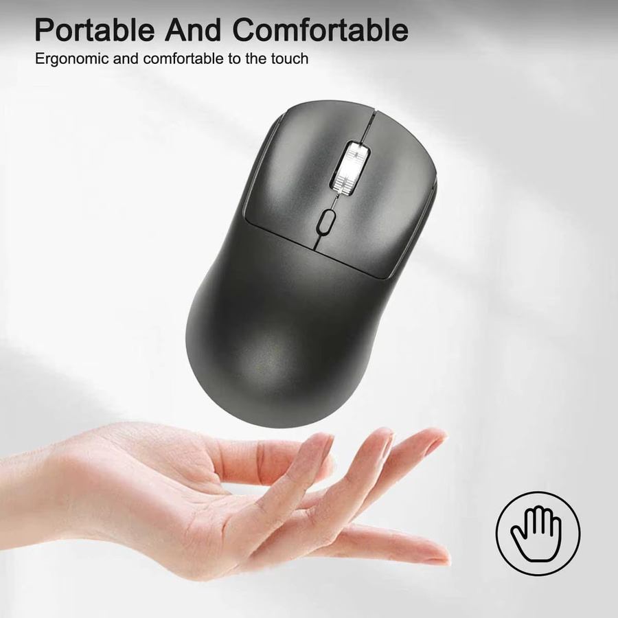 Ergonomische Congdi Gaming-Maus mit 2,4G Funkverbindung und Akku, Schwarz, 800–1600 DPI - Bild 5