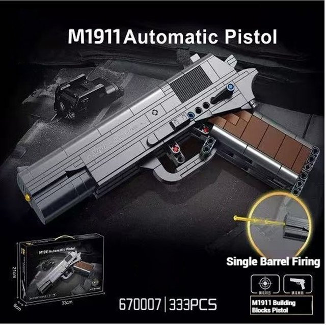 JAKI M1911 Pistolenmodell-Montagespielzeug-Bausteinset, Kunststoff - Bild 1