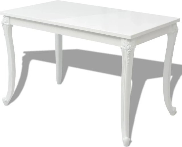 vidaXL Esstisch in Weiß Hochglanz, rechteckig, B/T/H: 116 x 66 x 76 cm - Bild 1