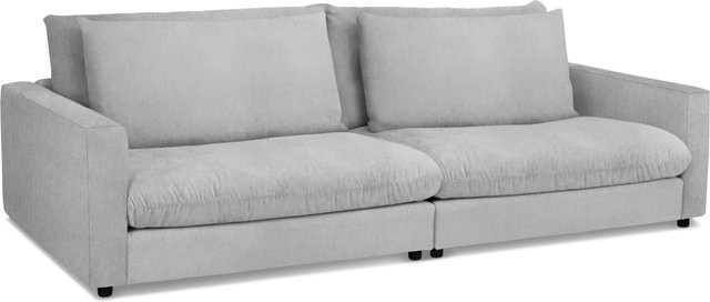 Sofa Sansibar Wangerooge in Grau und Silber mit Stoffbezug und Dekokissen - Bild 1