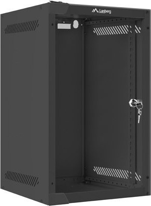 Lanberg Rack Wandschrank WF10-2309-10B mit Glastür, schwarz, B: 28 cm, T: 31 cm, H: 45 cm - Bild 1