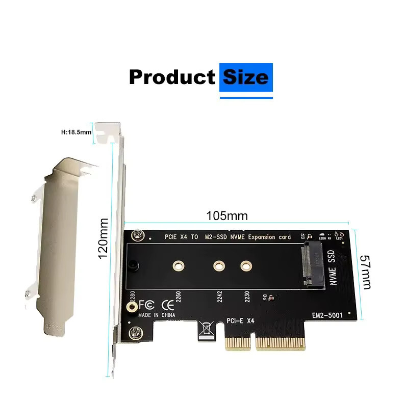 T.F.SKYWINDINTL PCIe zu M.2 NVMe SSD Adapter Karte in Schwarz für M-Key SSDs 2230-2280 - Bild 2