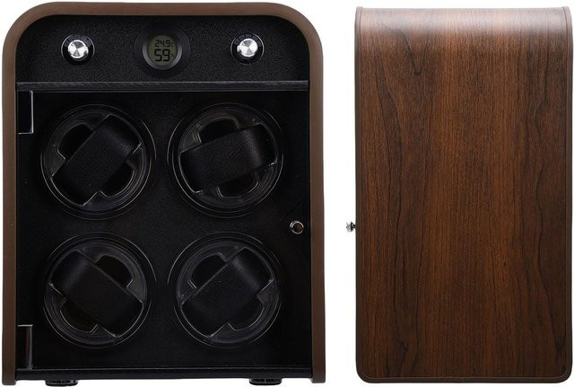 aimo Uhrenbeweger Holz, 4-Schlitz, vertikal, mit LED-Licht, brown - Bild 1