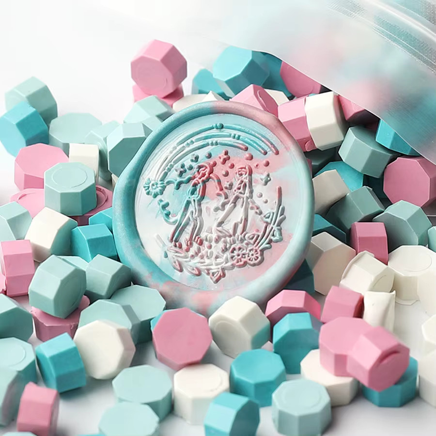 200 Stück achteckige Siegelwachsperlen von QUOOOP in Multicolor für Siegelstempel, Kartenumschläge und Geschenkverpackungen - Bild 6