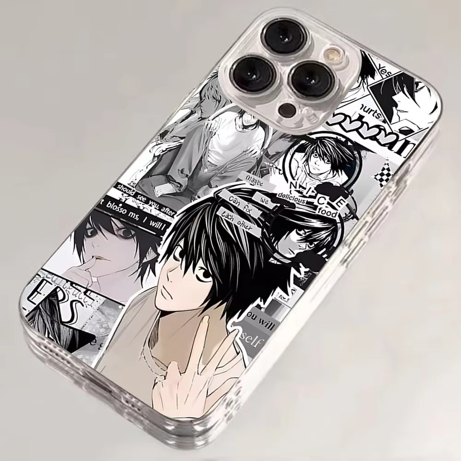 FUNDA Handyhülle L-Lawliet Death Note für iPhone 16 15 14 13 12 Pro Max Plus, stoßfeste weiche Coque, transparent - Bild 2
