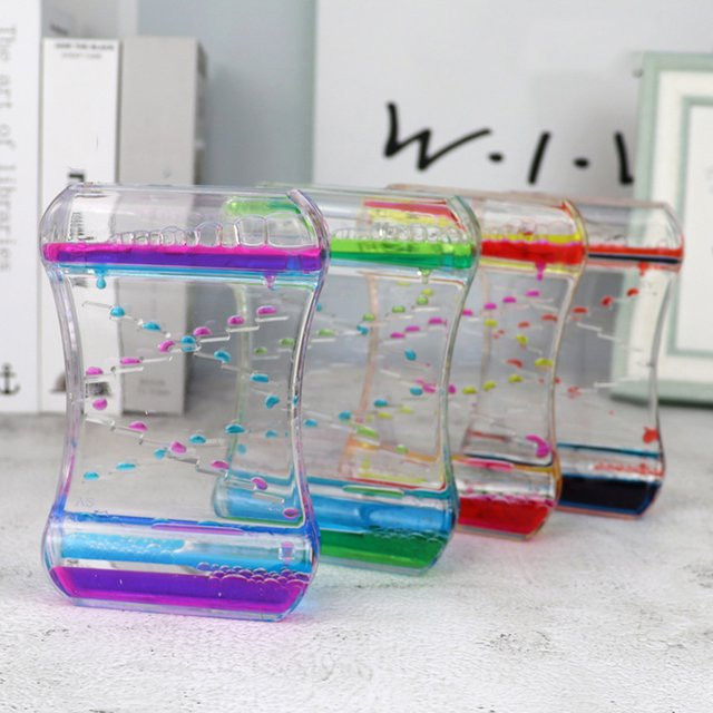 DOORSACCERY Liquid Motion Bubbler Timer Ornament, auslaufsicherer Sanduhr-Ersatz für Klassenzimmer und Schlafzimmer, Multicolor - Bild 1