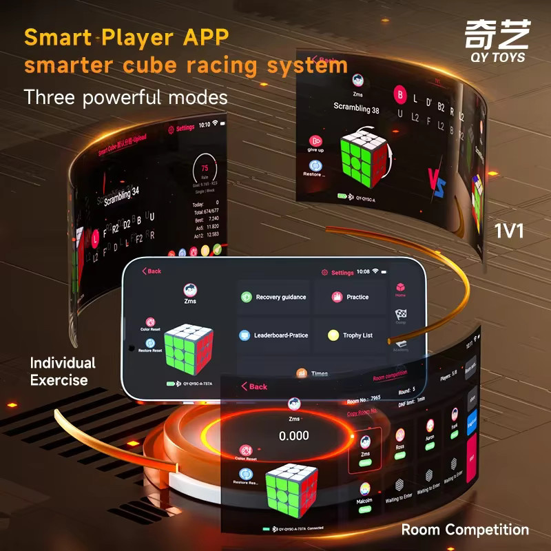 Qiyi Smart Cube 3x3, Magnetischer Magic Speed Cube, Puzzle, Bunt / Mehrfarbig - Bild 4