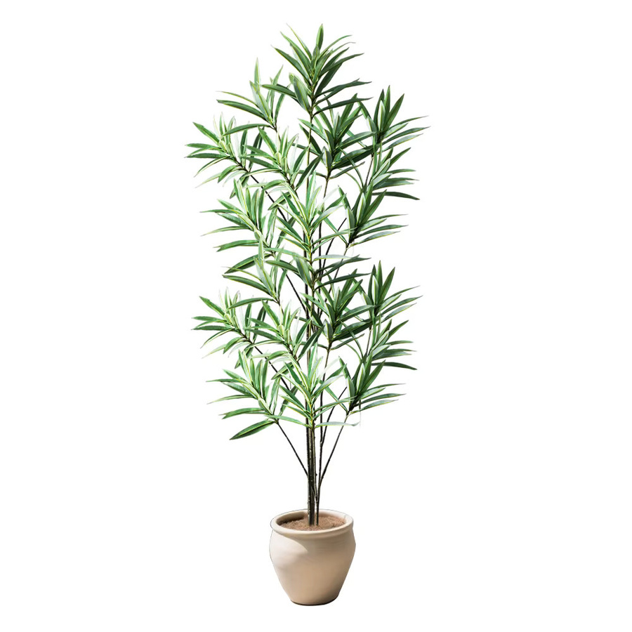 Künstlicher Olivenzweig von Kmitang in Grün, tropische Dracaena-Pflanze aus Kunststoff für deine Heim- und Gartendekoration, Höhe: 70 cm bis 115 cm - Bild 5