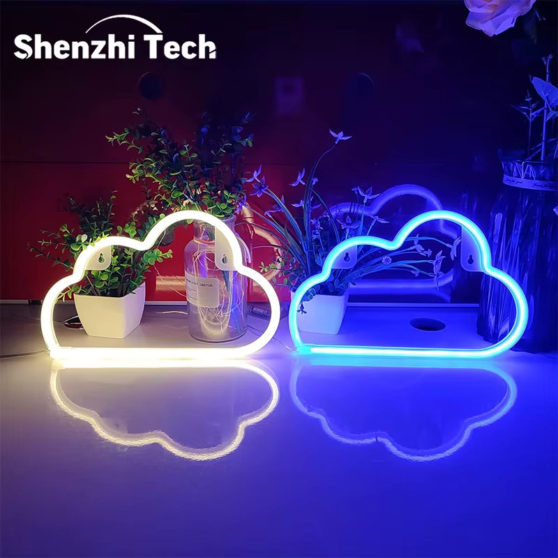 Shenzhi Tech Cloud Neon-Schildleuchte USB-betriebene LED-Tischlampe für Schlafzimmer und Kinderzimmer - Bild 1
