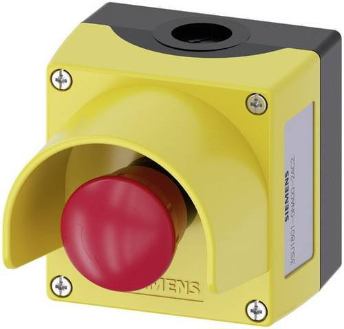 Siemens SIRIUS ACT Pilztaster im Gehäuse mit Schutzkragen Gelb Drehentriegelung 3SU1801-0NA00-2AC2 - Bild 1