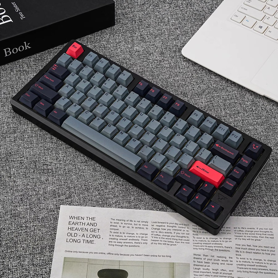 Jaycomia GMK 8008 Tastenkappen Set in Grau mit 143 Tasten für mechanische Tastaturen inklusive deutscher, koreanischer, spanischer, arabischer, französischer und russischer Beschriftung sowie Abnt2 Layout - Bild 3