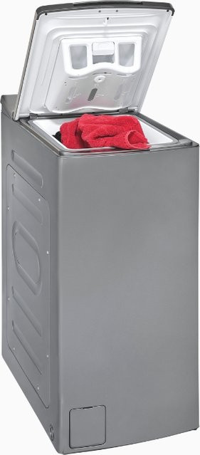 Exquisit Toplader Waschmaschine LTO51207-030A in Silber-Dunkelgrau mit Aquastop und 1200 Umdrehungen, B/T/H: 40 x 46 x 87 cm - Bild 1
