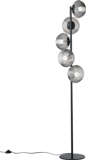 ECO-LIGHT Stehleuchte RIPPLE in Schwarz mit transparentem Glasschirm, Höhe: 160 cm, Breite: 32,5 cm, Tiefe: 32,5 cm - Bild 1