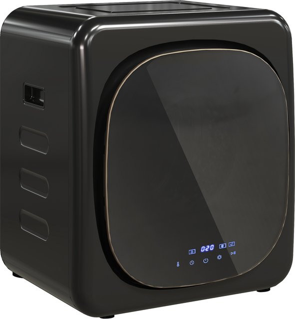 HOMCOM Mini Wäschetrockner Schwarz mit 6 Programmen, 4 kg Kapazität und LED-Touchscreen, 800W Ablufttrockner freistehend oder wandmontierbar - Bild 1