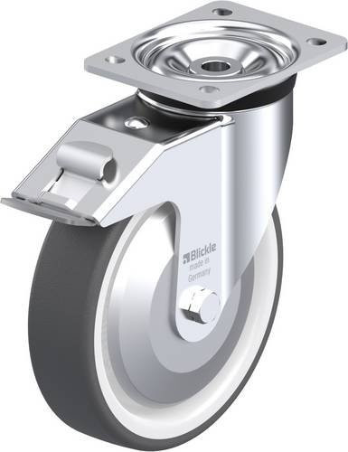 Blickle Lenkrolle LK-POTH 200K-FI-FA mit Feststeller in Silber, Rad-Durchmesser: 20 cm, Tragfähigkeit: 600 kg - Bild 1
