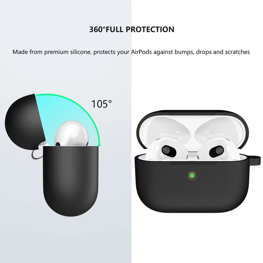 Schützende Silikonhülle für Apple AirPods 3 in Schwarz oder Weiß - Bild 3