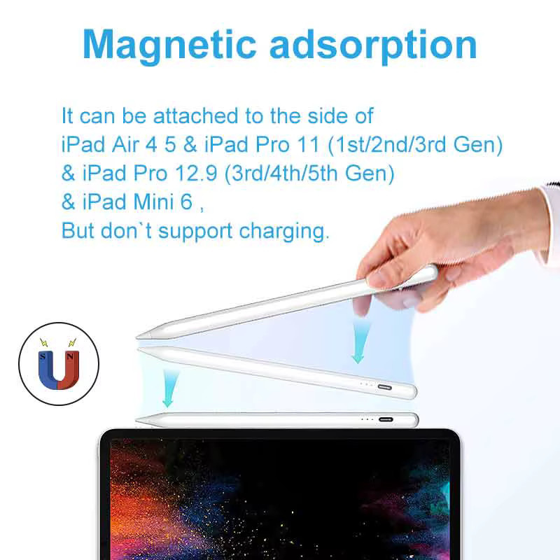 SZEGYCHX Bluetooth Stylus Pen für Apple Pencil 1 und 2, kompatibel mit iPad Air, Pro und Mini, Farbe: Weiß - Bild 2