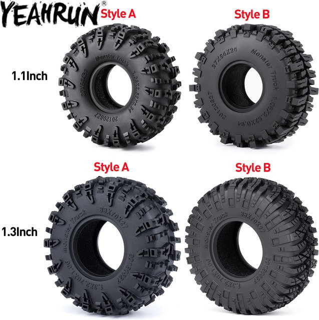 YEAHRUN Gummireifen, 4-teiliges Set, 1,3 Zoll, 1,1 Zoll Schlamm-Terrain-Radreifen - Bild 1