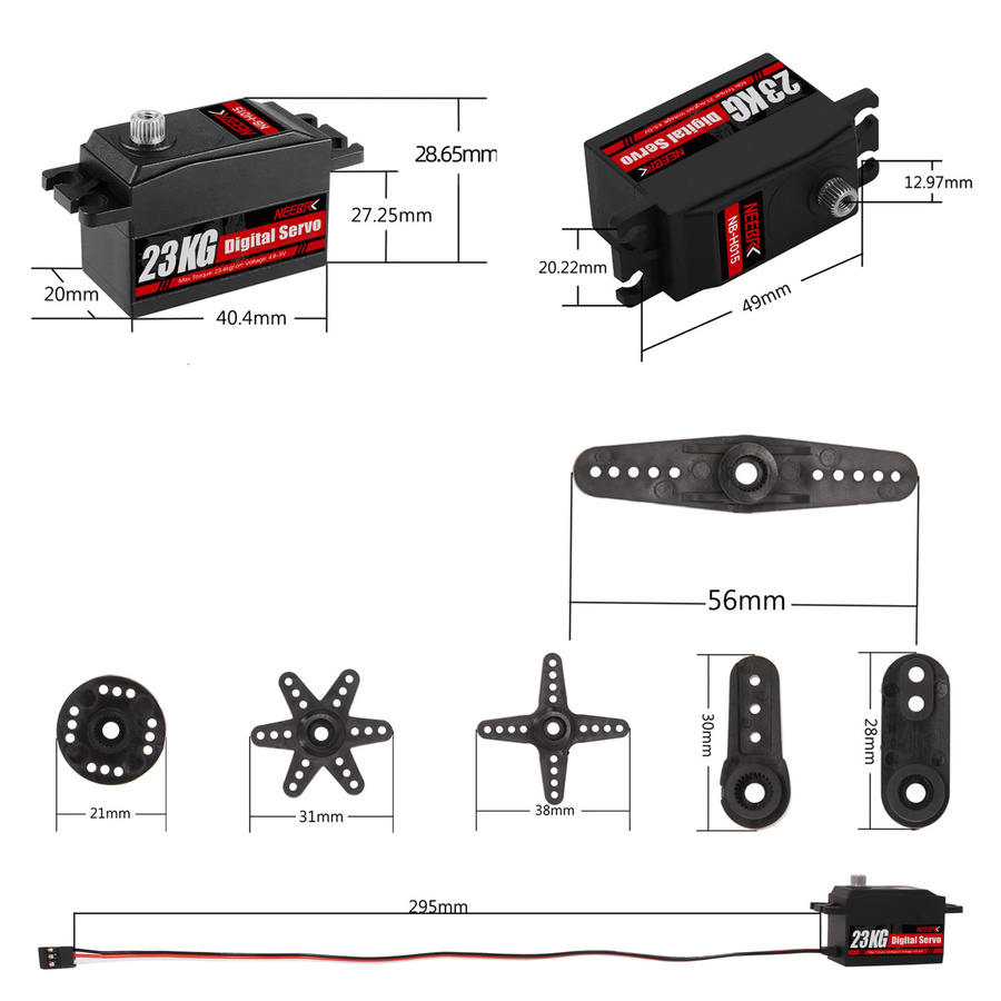 NEEBRC Digitalservo, Wasserdicht, für 1/8 1/10 RC Car Truck Crawler Plane Robot Axial Scx10 - Bild 4