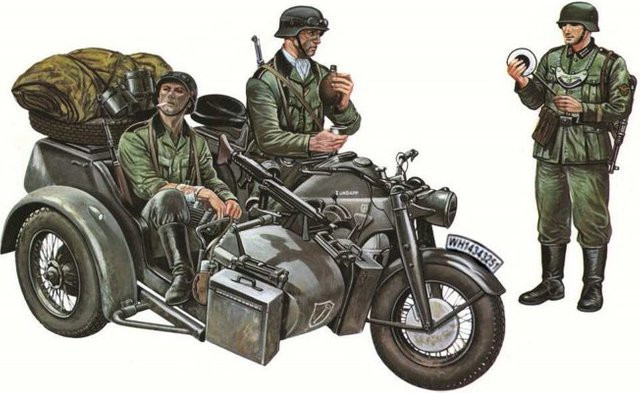 Italeri Motorrad-Gespann Zündapp KS750, Modellbau, 1:35, Schwarz - Bild 1