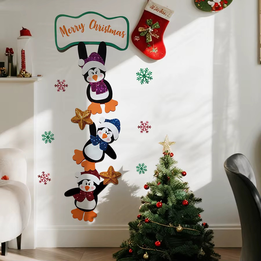 BRUP Weihnachts-Wandaufkleber aus PVC in Mehrfarbig mit Tier-Motiven für die festliche Dekoration von Fluren und Veranstaltungsorten - Bild 5