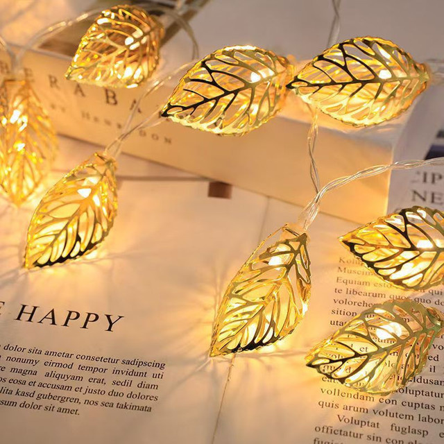 lyfs LED Fairy String Lights mit Blättern in Warmweiß für Weihnachten, Hochzeiten und zur Dekoration im Wohnzimmer - Bild 1