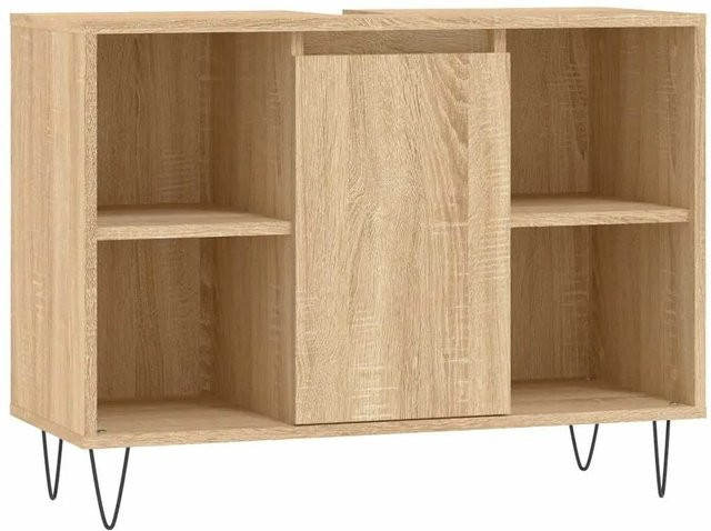vidaXL Badschrank Sonoma-Eiche in Braun mit industriellem Stil, B/T/H: 80 x 33 x 60 cm - Bild 1