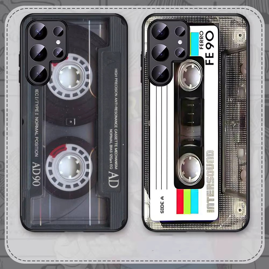 Vintage Kassetten Telefonhülle für Samsung Galaxy S24 Ultra, S23, S22, S21, S20, S24 FE, S20 Lite in Multicolour - Bild 3