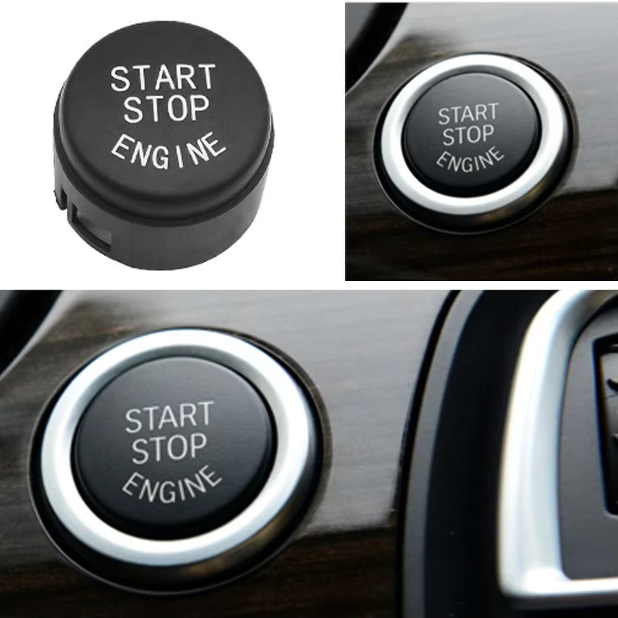ALLOYSEED 3er Set Start-Stopp-Knopf Abdeckung für BMW F-Klasse F30 F10 F34 F15 F25 F48 in Schwarz - Bild 2