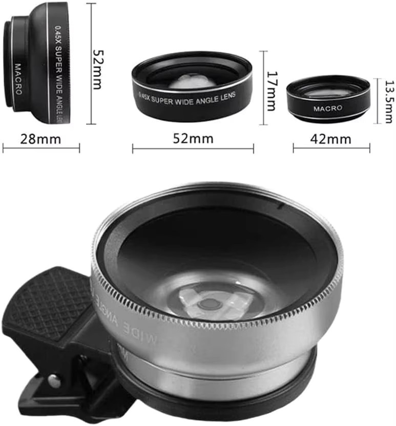GOT-TOG 2-in-1 Universal-Clip Handy-Objektiv Set mit 0,45x Super-Weitwinkel und Makro HD-Linse, 37mm, Schwarz oder Gold - Bild 5