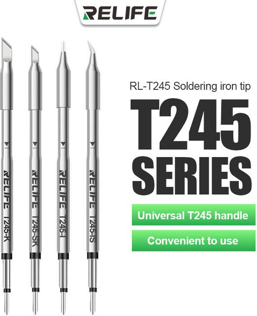 RELIFE RL-T245 Universal C245 Lötspitze in Silber, kompatibel mit Xsoldering T245 und GVM T245 Lötstationen - Bild 1