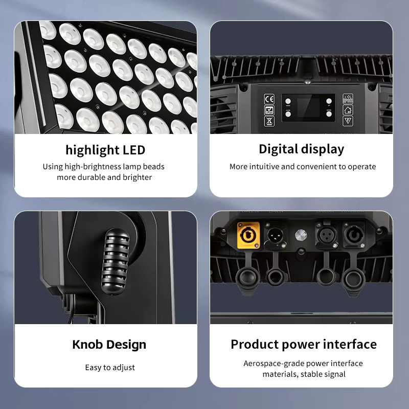 Professionelle LED Outdoor Wash Lights RGBW Pixel DMX512 mit 44x10W, IP65 wetterfest, Schwarz, B/T/H: 33,0 x 33,0 x 5,0 cm - Bild 2