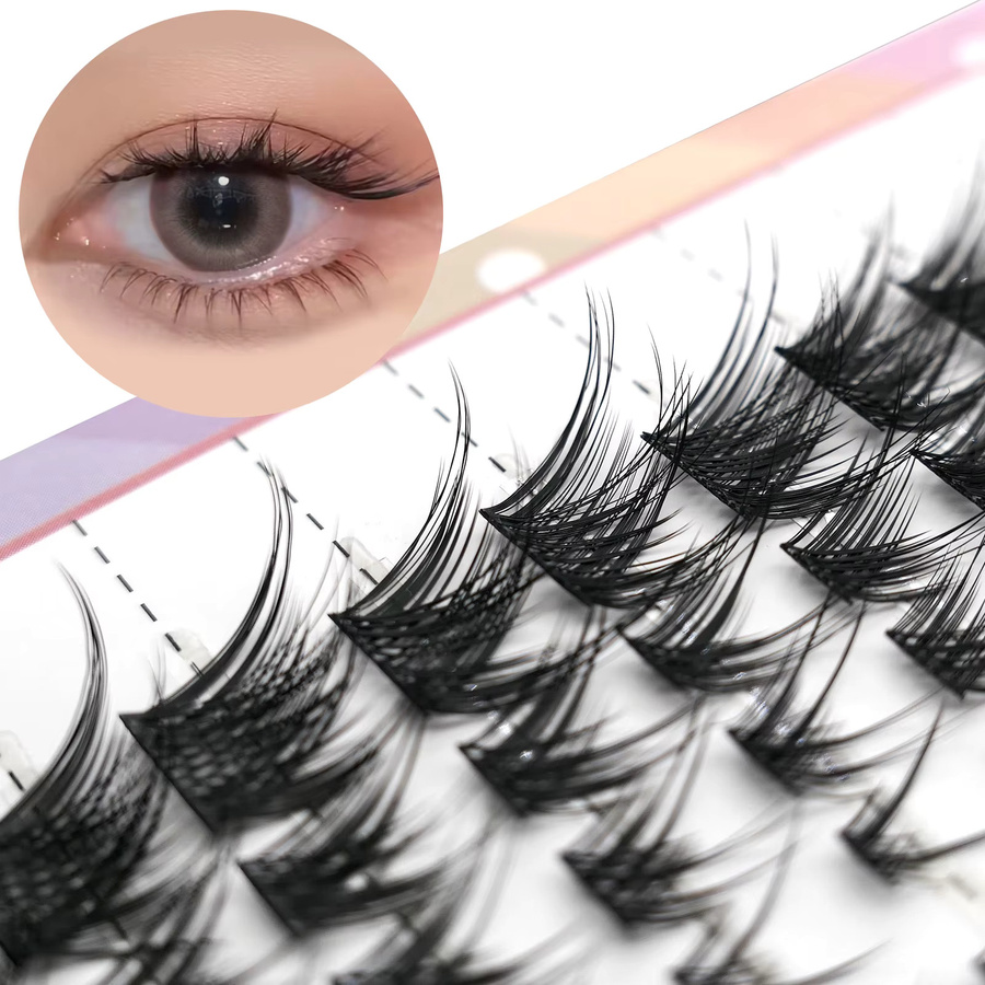 Anlinnet Fox Eye Wimpernbüschel, 80 Stück, Natürlicher Look - Bild 3