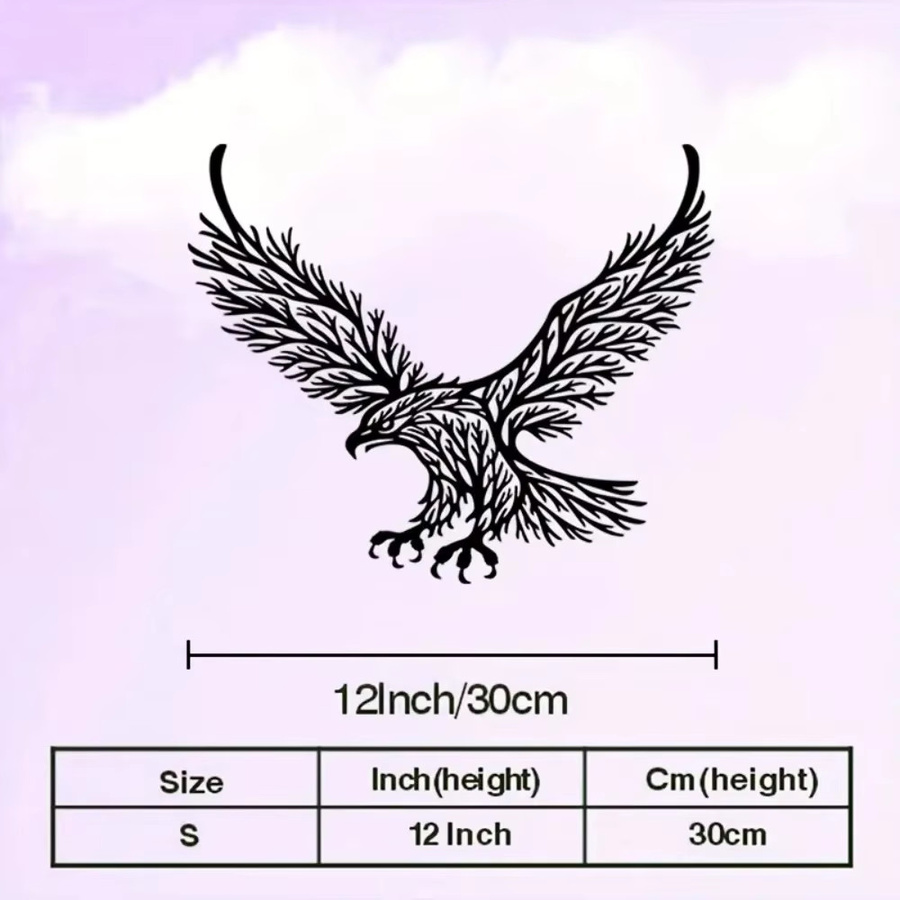 Majestätischer Adler Wandkunst aus Metall in Schwarz von CIFBUY - Bild 2