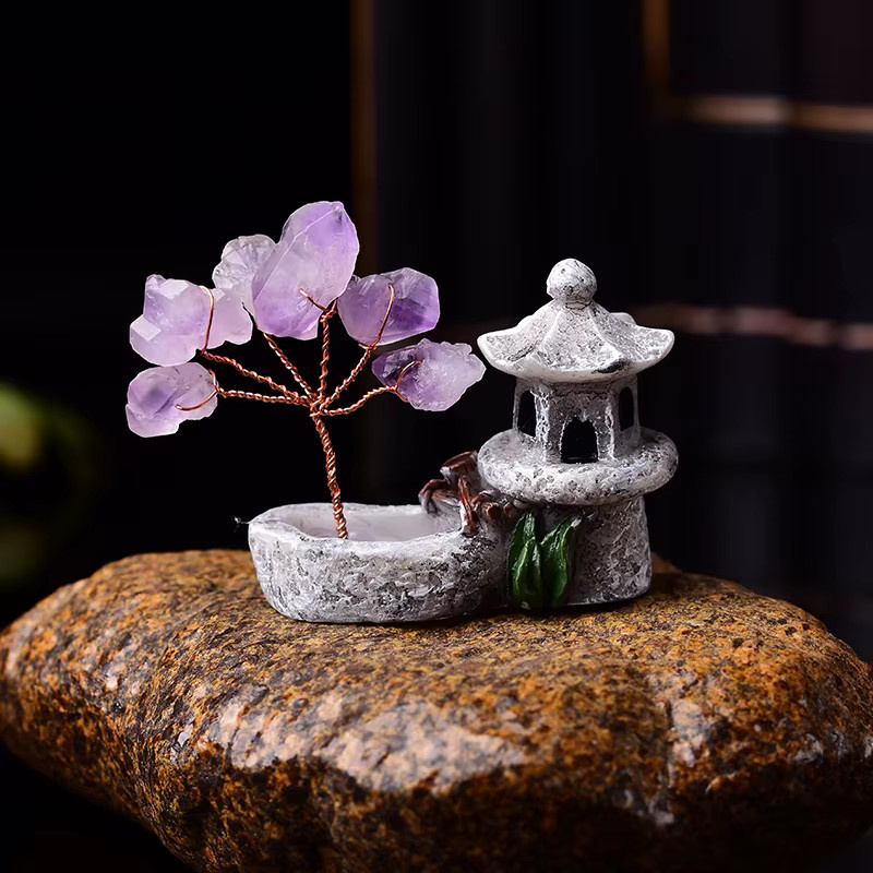 RYCRYSTAL Amethyst Baum des Lebens Deko mit natürlichem Quarz Mineral in Lila - Bild 3