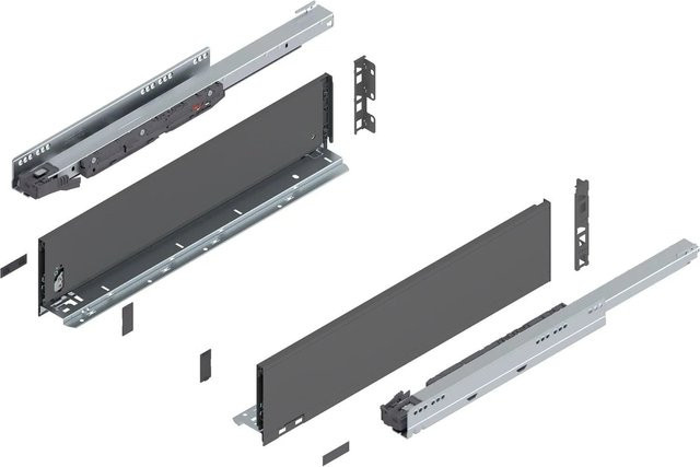 Blum Legrabox Pure Set Schubladenauszug mit Tip-On Vollauszug, Farbe Oriongrau, Tiefe: 550 mm, 1 Paar - Bild 1