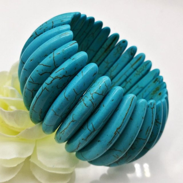 HUAN ER LIN Perlenarmband, Synthetisches Türkis, Unisex - Bild 1