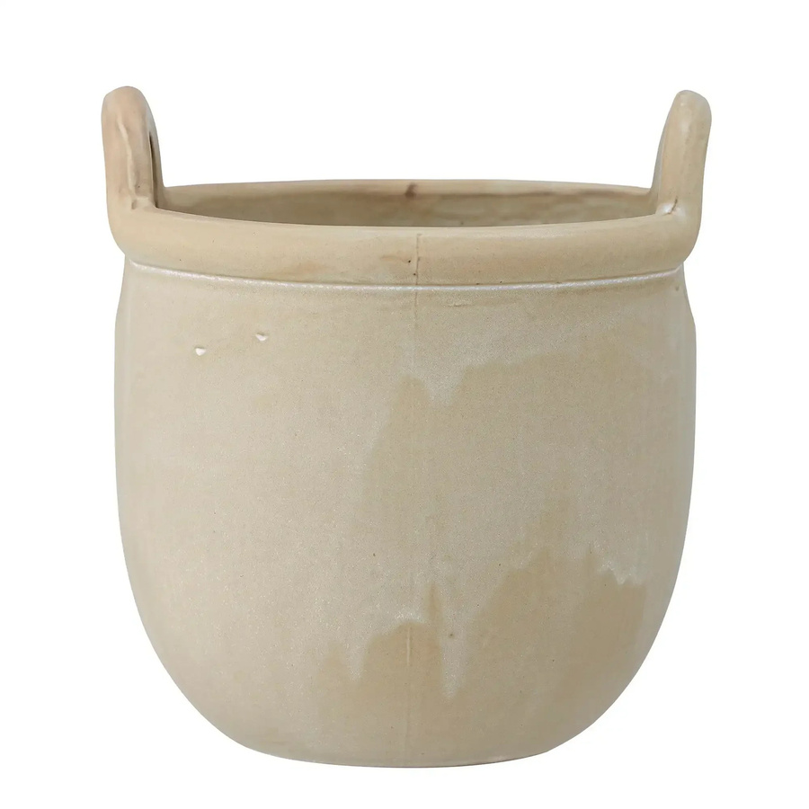 Bloomingville Blumentopf Janti aus Keramik in Beige und Grau für den Tisch, Durchmesser: 20 cm, Höhe: 20,5 cm - Bild 1