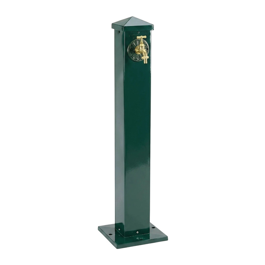 Relaxdays Wasserzapfsäule aus Aluminium und Stahl in Grün, Eckiges Design im Antik-Look, H x B x T: 91 x 22,5 x 22,5 cm - Bild 2