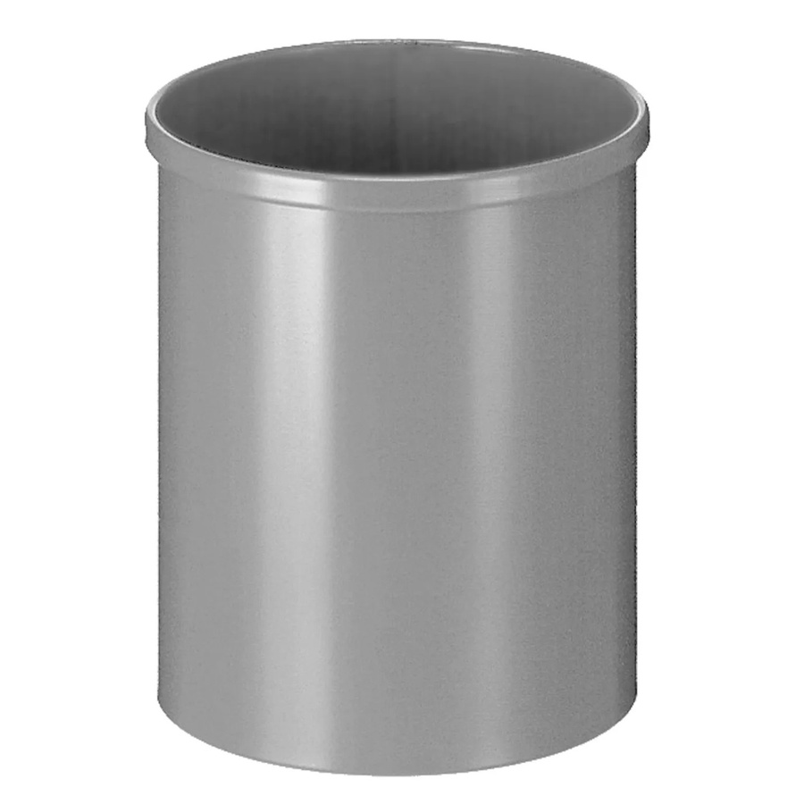 PROREGAL Runder Metall Papierkorb in Aluminium Silber, H: 30,5 cm, Ø: 25,5 cm - Bild 2