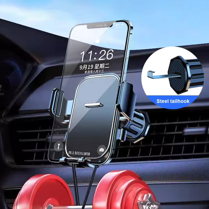 Seametal Autotelefonhalterung für Lüftungsschlitze mit 360-Grad-Drehung in Schwarz - Bild 2