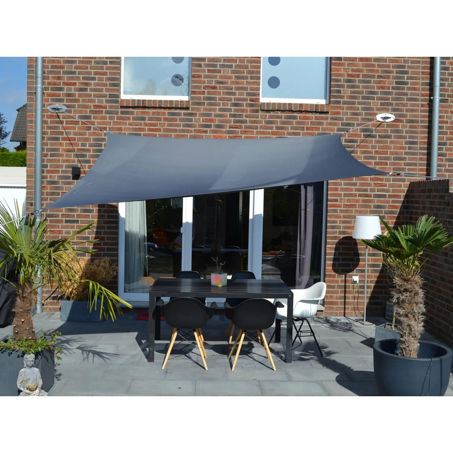 FLORACORD Vierecksonnensegel aus Polyester in Anthrazit, B: 250 cm, L: 300 cm - Bild 4