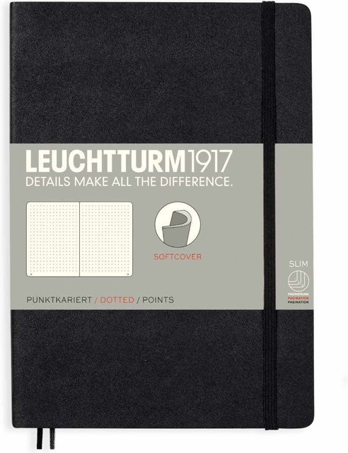 LEUCHTTURM1917 Notizbuch Medium Softcover A5 Dotted Schwarz - Bild 1