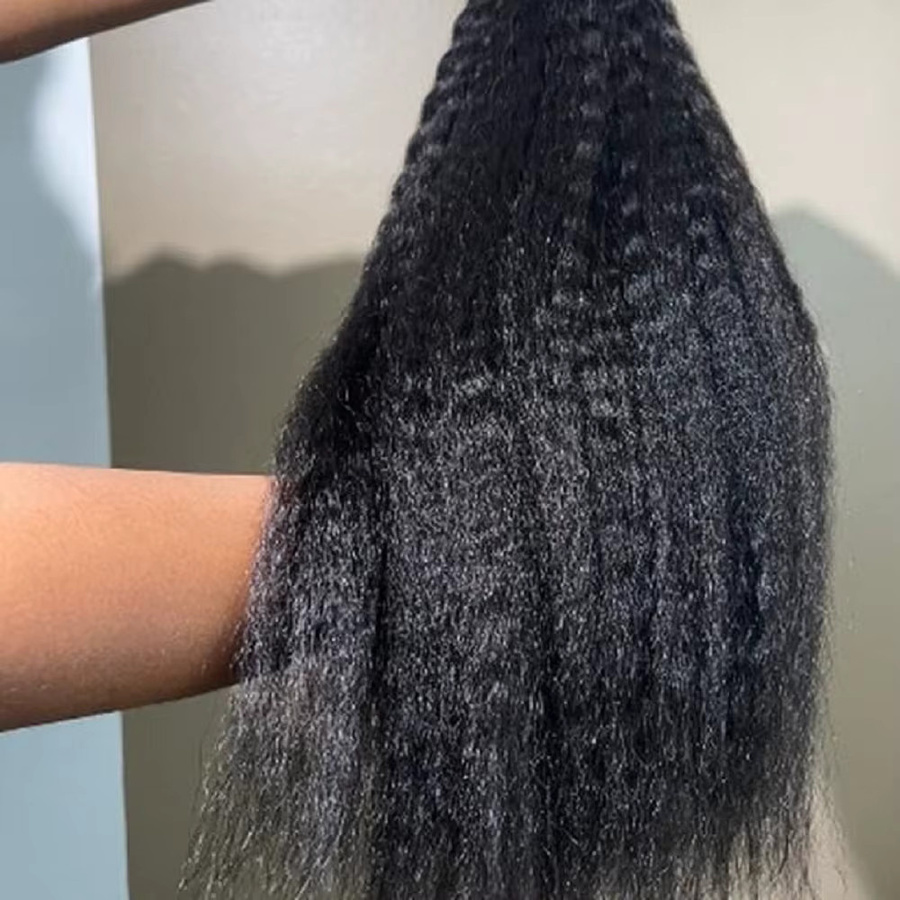 Hot Wave Kinky Straight Clip-in-Haarverlängerungen aus Echthaar, 100g - Bild 2